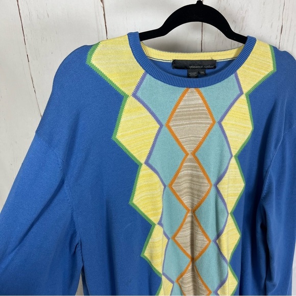 Colorful argyle golf sweater XXL Tricots St. Raphael - Picture 3 of 8